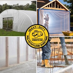 Lauco Heavy Duty Plastic Sheeting 10′ x 100′ Roll, 6 Mil Clear Polyethylene