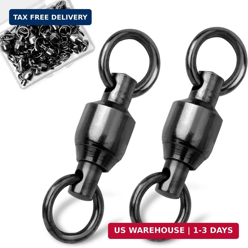 9KM DWLIFE Ball Bearing Swivels Copper Stainless Steel Solid Welded Ring Black N
