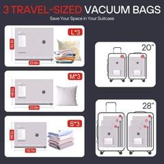 VMstr 9-Pack Vacuum Seal Bags for 9 Combo + 1 USB Pump, Red and white