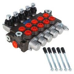 5 Spool 13 GPM 3600 PSI Hydraulic Control Valve Double Acting SAE Ports New