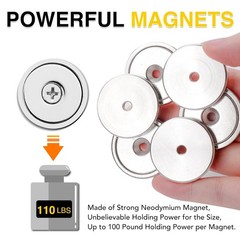 100LB Heavy Duty Neodymium Magnets for Crafting and Hanging – 8 Count