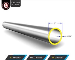 1″ Round Metal Tube – Mild Steel – 14 gauge – ERW – 11″ inch long