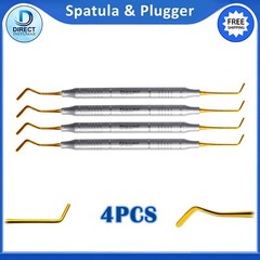 Titanium Gold Dental Filling Kit – 4-Pc Spatula & Plugger Set – Precision Tips