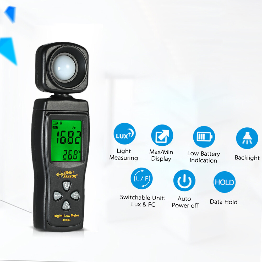 SMART SENSOR 0-200000 Lux Digit Lux Meter Illuminometer Luminometer MAX/MIN O6D1