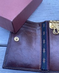 “Nikolai” by Piquadro-NOS brown leather keychain wallet , made in Italy#BIC