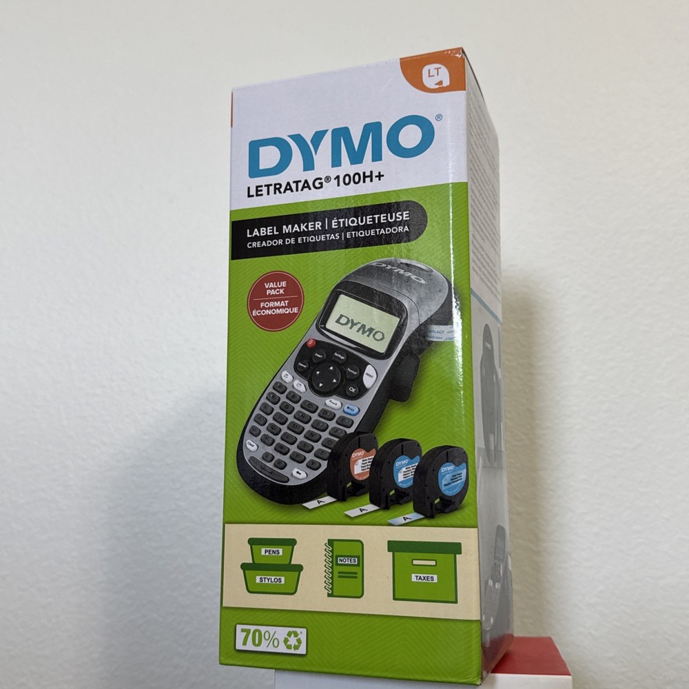 DYMO LetraTag 100H Plus Handheld Label Maker, Silver, 1/2-inch 12mm LT Tape