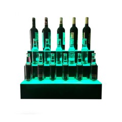 31″MultiColor LED Lighted Liquor Bottle Display 3 Tier for Home Commercial Bar