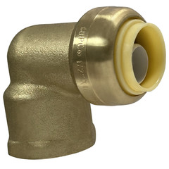 1 Piece 1/2″ Push Fit x 1/2″ Female Elbow, FNPT, Lead Free Brass,