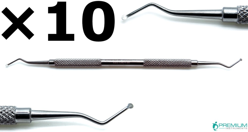 10× Dental Excavator 129/130, Restorative Double Ended Spoon 1.8mm Instruments
