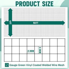 Gisafai Galvanized Welded Wire Fence 4 ft X 50 ft for Dog Chicken Hog Deer Go…