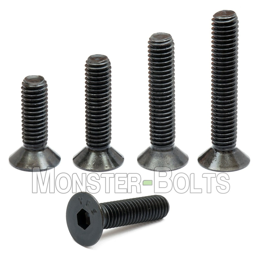 1/4-20 Flat Head Socket Caps Screws, Alloy Steel Black Oxide SAE Countersunk 82°