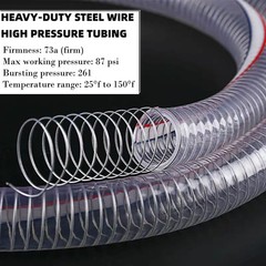 PEISONGFEI 1 1/4 Inch ID x 1 1/2 Inch OD Heavy-Duty Steel Wire Suction PVC