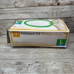 MEDLINE FITGUARD ES Stretch Vinyl Exam Gloves *5 DENTED* Size: LARGE, *See Date*