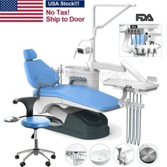 Dental Unit Chair Computer Controlled DC Motor PU Leather Chair &Doctor Stool