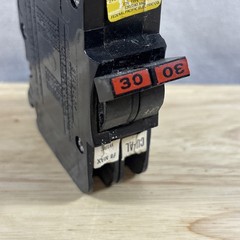 FPE Federal Pacific 30 Amp 2 Pole NC230 Stab-Lok Breaker Mini THIN NC red handle