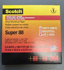 2-Pack 3M Scotch Vinyl Electrical Tape Super 88, 3/4 in x 108 ft (36 Yd)
