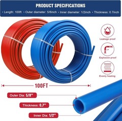 2 Rolls 1/2 Inch PEX B Pipe 100ft EVOH Oxygen Barrier