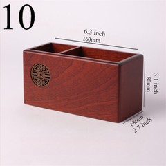 1pcs Wood Pen Holder Box Chinese Style Office Wooden Desktop Organizer Box