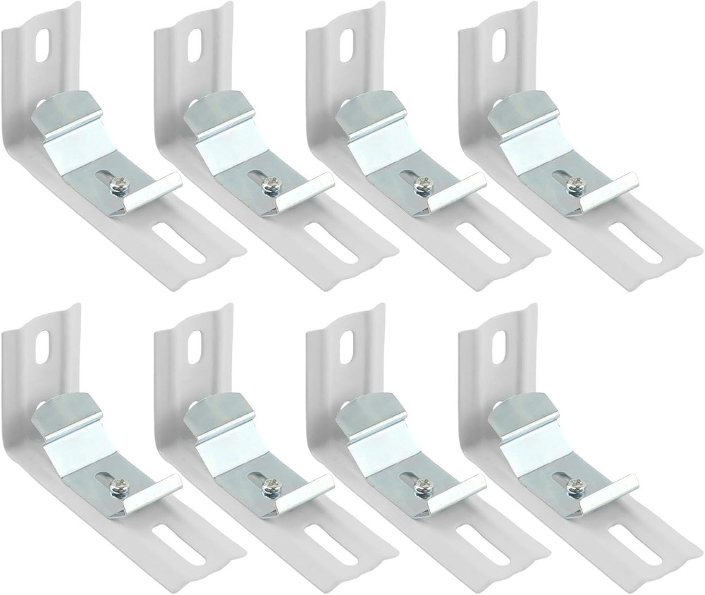8pcs L Bracket Vertical Blind Clips 1.5″ Headrail Mount Silver