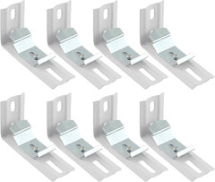 8pcs L Bracket Vertical Blind Clips 1.5″ Headrail Mount Silver