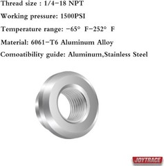 1/4 NPT Female Threaded Stepped Weld on Bung Fitting 2PCSSize: 1 Size: 1/4 NPT
