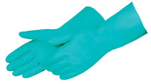 Gloves – Heavy Duty Nitrile Flock Lined Chemical Resistant 15 Mil Green – Medium