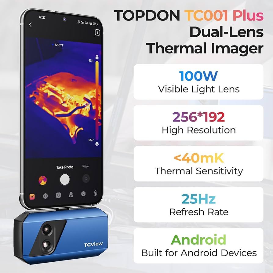⭐2026 TOPDON TC001 PLUS Dual-lens 256X192 IR Thermal Imaging Camera For Android