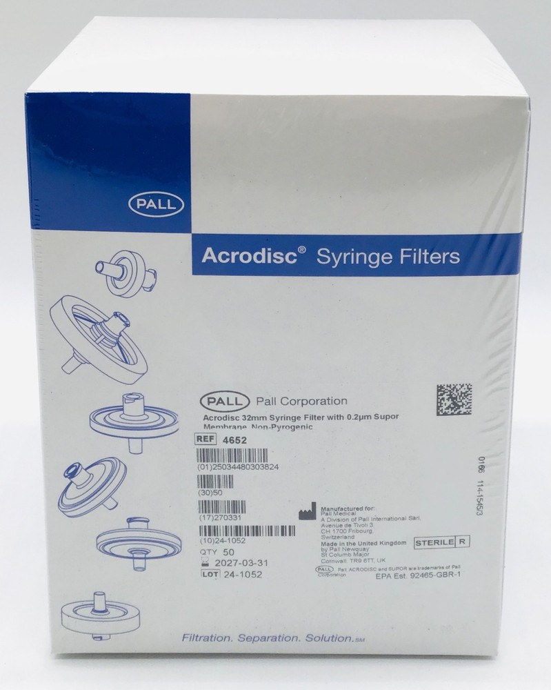 Pall 4652 Acrodisc 32mm Syringe Filter – Box of 50
