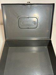 Art Steel Cash Box Latch Padlock Vintage + Quick-Adder Counter + Exxon Wallet