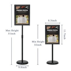 8.5 x 11 Inch Adjustable Pedestal Sign Poster Stand, Heavy Duty Floor Standin…
