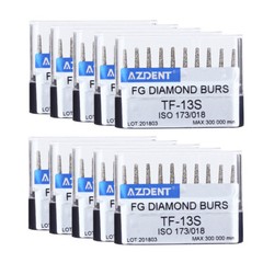 10pcs/kit AZDENT Dental FG Diamond Burs for High Speed Handpiece Friction Grip
