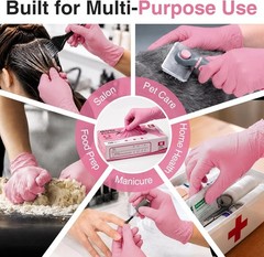 Versatile 4-mil Nitrile Gloves in Cherry Blossom – Ideal for Medical & Salon Use