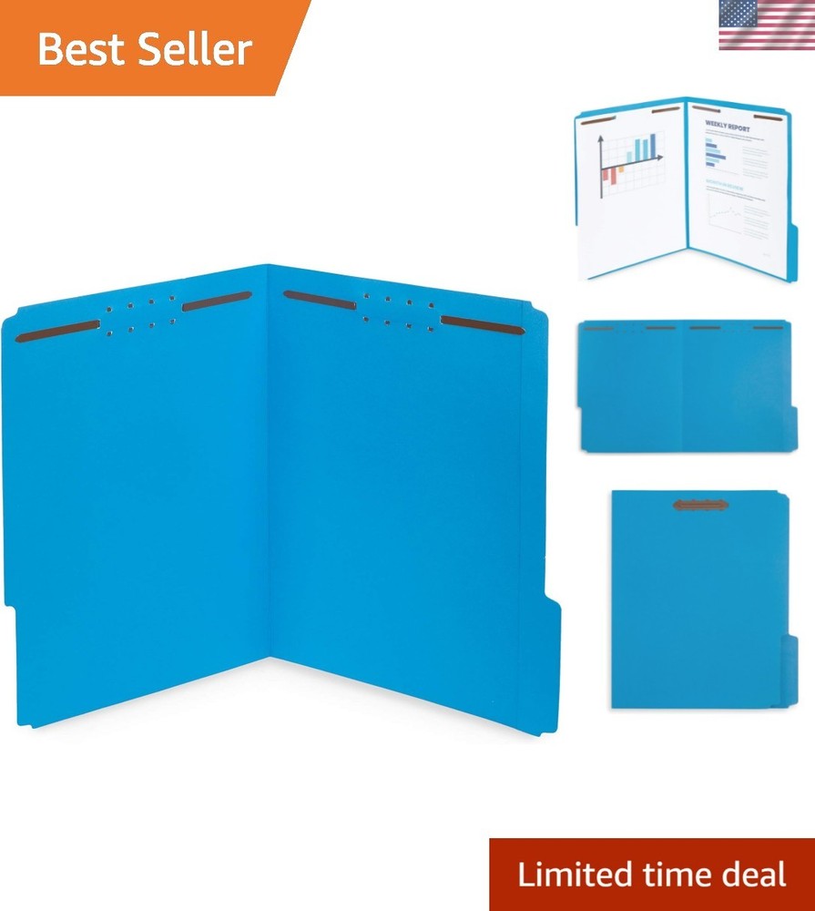 1/3 Cut Reinforced Tab Blue File Folders – 50 Count for Office & Medical Reports