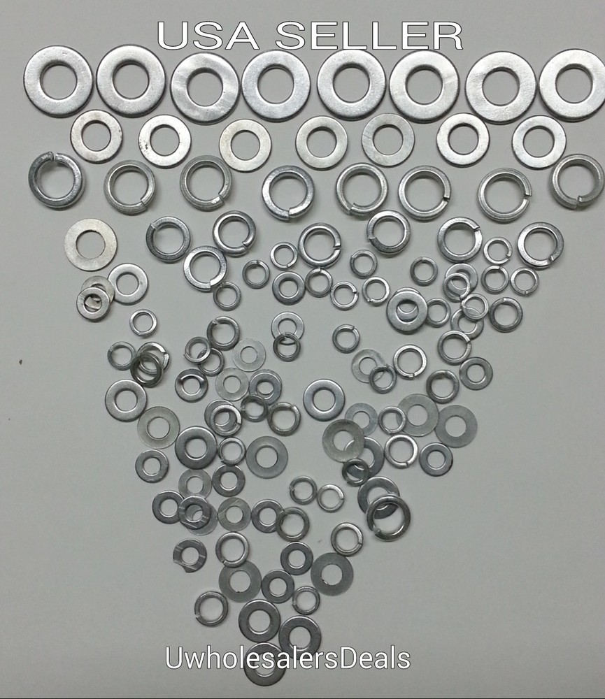 120+ Steel Washers Flat & Lock Assorted Size 1/4″ to 3/4″ (Outer Dimension) NEW