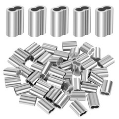 1/4in 6mm Aluminum Crimping Loop Sleeve 50 PCS Cable Ferrules