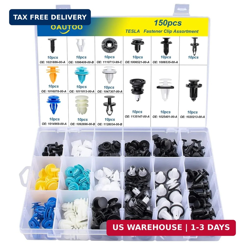 150pcs for Tesla Body Interior and Exterior Retainer Fastener Clip Assortment