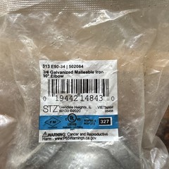 Lot of 2 3/4 in Galvanized Malleable Iron 90° Elbow Threaded Pipe Fittings STZ