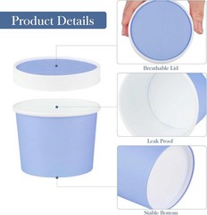 50 Pack Ice Cream Containers with Lids 8 Ounces Disposable Soup Bowls with Li…