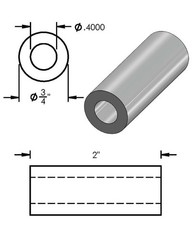 Aluminum Spacer 3/4 OD x 0.40 ID x Choose Your Length, Round Spacer Unthreade…