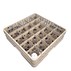 Traex TR6B Beige 25 Compartment Glass Rack with 1 Extender