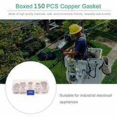 150x Copper Crush Washer Gasket Set Flat Ring Seal Assortment Kit For M5-M22 Kit