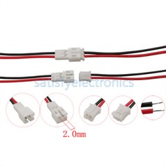 20CM JST PH 2.0 2 Pin Male Female Cable Connector Micro JST PH 2P 2.0mm Pitch