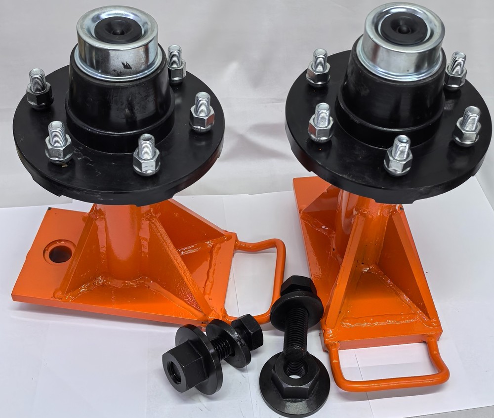 Heavy Duty Pair 6×5.5 Lug 8000lb Shipping Container Wheels Bolt-On Spindle Kit