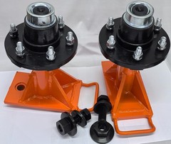 Heavy Duty Pair 6×5.5 Lug 8000lb Shipping Container Wheels Bolt-On Spindle Kit