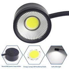 Led Magnetic Work Light 300mm Flexible Gooseneck lamp Magnets Base, 5W, Black