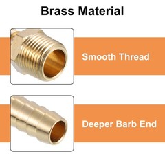 6sets Brass Hose Barb Fittings 5/16″ Barbx1/2″ NPT Male Barb Pipe Fitting