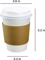 Disposable Coffee Cups with Lids, 12 oz 20 pcs White Paper Coffee Cups with Lids
