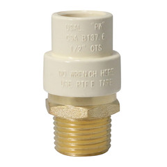 25 Pcs. 1/2 Male NPT x 1/2″ CPVC Adapter, Lead Free Brass, 1/2 CPVC Male Adapter