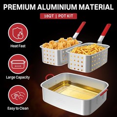 18QT 50000BTU Propane Outdoor Deep Fryer with 2 Baskets & Accessories