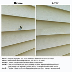 Vinyl Siding Repair Kit 24Pcs 6.3X4.75Inch Self-Adhesive Vinyl Siding Patch PVC